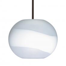 Besa Lighting 1TT-477699-BR-L - Besa Stem Pendant Luna Bronze Opal Frost 1x100W Medium Base, 15Ft. Cord