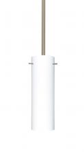 Besa Lighting 1TT-493007-SN-L - Besa Stem Stilo 9 Pendant Satin Nickel Opal Matte 1x100W Medium base, 15Ft. Cord