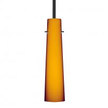 Besa Lighting 1TT-567480-BK - Besa Camino Stem Pendant Black Amber Matte 1x40W E12 base