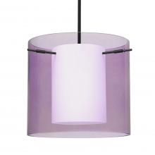 Besa Lighting 1TT-A18407-BK - Besa Stem Pendant Pahu 12 Black Transparent Amethyst 1x100W MAX E26 Base