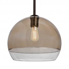 Besa Lighting 1TT-ALLY12SM-EDIL-BR - Besa, Ally 12 Stem Pendant, Smoke/Clear, Bronze Finish, 1x5W LED Filament