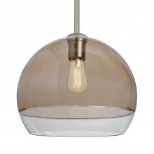Besa Lighting 1TT-ALLY12SM-EDIL-SN - Besa, Ally 12 Stem Pendant, Smoke/Clear, Satin Nickel Finish, 1x5W LED Filament