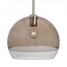 Besa Lighting 1TT-ALLY12SM-SN-L - Besa, Ally 12 Stem Pendant, Smoke/Clear, Satin Nickel Finish, 1x60W Medium Base, 15Ft. Stem