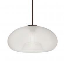 Besa Lighting 1TT-BANA15FR-BR-L - Besa Stem Pendant Bana 15 Bronze Frost 1x60W Medium Base, 15Ft. Cord