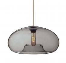 Besa Lighting 1TT-BANA15SM-SN-L - Besa Stem Pendant Bana 15 Satin Nickel Smoke 1x60W Medium Base, 15Ft. Cord
