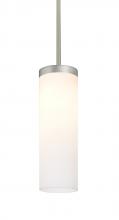 Besa Lighting 1TT-FRIZOG-SN - Besa Friz Stem Pendant, Opal Glossy, Satin Nickel Finish, 1x75W Medium Base
