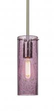 Besa Lighting 1TT-JUNI10PL-EDIL-SN - Besa, Juni 10 Stem Pendant, Plum Bubble, Satin Nickel, 1x4W LED Filament