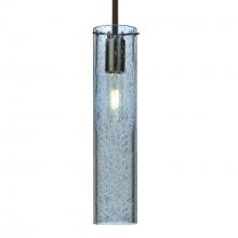 Besa Lighting 1TT-JUNI16BL-BR-L - Besa, Juni 16 Stem Pendant, Blue Bubble, Bronze, 1x60W Medium Base, 15Ft. Cord