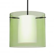 Besa Lighting 1TT-L18407-BK - Besa Stem Pendant Pahu 12 Black Transparent Olive 1x100W MAX E26 Base