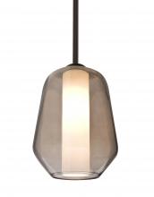 Besa Lighting 1TT-LINKSM-LED-BR - Besa Link Stem Pendant, Smoke/Opal, Bronze Finish, 1x9W LED