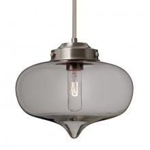 Besa Lighting 1TT-MIRASM-SN-L - Besa Mira Stem Pendant Satin Nickel Smoke 1x60W T10, 15Ft. Cord