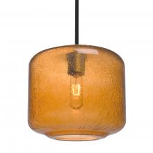 Besa Lighting 1TT-NILES10AM-BK - Besa Niles 10 Pendant, Amber Bubble, Black Finish, 1x60W Medium Base T10