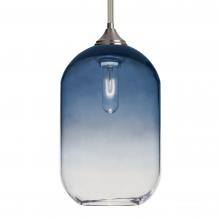 Besa Lighting 1TT-OMEGA12ST-SN-L - Besa, Omega 12 Stem Pendant, Steel/Clear, Satin Nickel Finish, 1x60W Medium Base, 15Ft. Cord