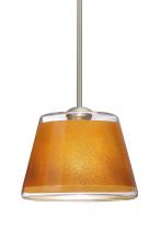 Besa Lighting 1TT-PIC9GD-SN-L - Besa Stem Pendant Pica 9 Satin Nickel Gold Sand 1x75W Medium Base, 15Ft. Cord