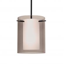 Besa Lighting 1TT-S00607-BK - Besa Stem Pendant Pahu 8 Black Transparent Smoke/Opal 1x100W MAX E26 Base