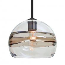 Besa Lighting 1TT-SPIR10SC-BK - Besa Spirit 10 Pendant, Smoke/Clear, Black Finish, 1x60W Medium Base