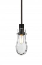 Besa Lighting 1TT-WISHCL-BK - Besa, Wish Stem Pendant, Clear, Black Finish, 1x40W E12 Base