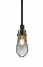 Besa Lighting 1TT-WISHSM-BR - Besa, Wish Stem Pendant, Smoke/Clear, Bronze Finish, 1x40W E12 Base