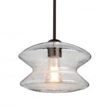 Besa Lighting 1TT-ZENCL-BR-L - Besa, Zen Stem Pendant, Clear Bubble, Bronze Finish, 1x60W Medium Base, 15Ft. Cord