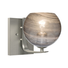 Besa Lighting 1WC-JILLYSM-EDIL-SN - Besa, Jilly Vanity, Vapor Smoke, Satin Nickel Finish, 1x5W LED Filament