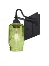 Besa Lighting 1WG-MILO4GR-BK - Besa Milo 4 Wall, Green, Black Finish, 1x60W Medium Base