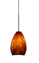 Besa Lighting 1XC-171318-BR - Besa Pendant Pera 6 Bronze Amber Cloud 1x50W MAX GY6.35 Base