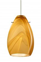 Besa Lighting 1XC-1713HN-LED-SN-L - Besa Pendant Pera 6 Satin Nickel Honey 1x5W LED, 15Ft. Cord