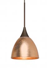 Besa Lighting 1XC-1758CF-LED-BR-L - Besa Divi Pendant, Copper Foil, Bronze, 1x9W LED, 15Ft. Cord