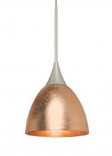 Besa Lighting 1XC-1758CF-SN-L - Besa Divi Pendant, Copper Foil, Satin Nickel, 1x50W MAX GY6.35 Base, 15Ft. Cord