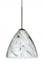 Besa Lighting 1XC-1779MG-BR-L - Besa Pendant Mia Bronze Marble Grigio 1x50W MAX GY6.35 Base, 15Ft. Cord