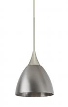 Besa Lighting 1XC-1858MN-LED-SN - Besa Divi Pendant, Metal Satin Nickel, Satin Nickel, 1x9W LED