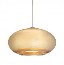 Besa Lighting 1XC-2492GF-LED-SN-L - Besa Pendant Brio 7 Satin Nickel Gold Foil 1x6W LED, 15Ft. Cord