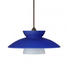 Besa Lighting 1XC-271823-LED-BR-L - Besa Pendant Trilo 7 Bronze Blue Matte 1x5W LED, 15Ft. Cord