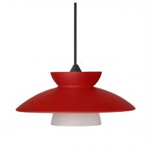 Besa Lighting 1XC-271831-BK - Besa Pendant Trilo 7, Black Finish, Red Matte 1x50W MAX GY6.35 Base