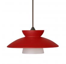 Besa Lighting 1XC-271831-LED-BR-L - Besa Pendant Trilo 7 Bronze Red Matte 1x5W LED, 15Ft. Cord
