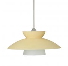 Besa Lighting 1XC-271897-SN-L - Besa Pendant Trilo 7 Satin Nickel Champagne 1x50W MAX GY6.35 Base, 15Ft. Cord