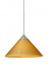 Besa Lighting 1XC-282490-LED-SN-L - Besa Pendant Kona Satin Nickel Mango Starpoint 1x5W LED, 15Ft. Cord