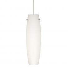 Besa Lighting 1XC-412107-LED-SN-L - Besa Stilo 11 Pendant, Opal Matte, Satin Nickel, 1x9W LED, 15Ft Cord