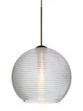 Besa Lighting 1XC-461500-LED-BR-L - Besa Pendant Kristall 6 Bronze Clear 1x5W LED, 15Ft. Cord