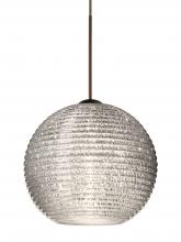 Besa Lighting 1XC-4615GL-BR-L - Besa Pendant Kristall 6 Bronze Glitter 1xMAX GY6.35 Base, 15Ft. Cord