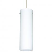 Besa Lighting 1XC-493007-LED-SN-L - Besa Copa Pendant, Opal Matte, Satin Nickel, 1x5W LED, 15Ft. Cord