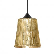 Besa Lighting 1XC-5125GF-BK - Besa Pendant Nico 4, Black Finish, Stone Gold Foil 1xMAX GY6.35 Base