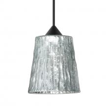 Besa Lighting 1XC-5125SF-BK - Besa Pendant Nico 4, Black Finish, Stone Silver Foil 1xMAX GY6.35 Base