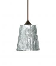 Besa Lighting 1XC-5125SF-LED-BR-L - Besa Pendant Nico 4 Bronze Stone Silver Foil 1x5W LED, 15Ft. Cord
