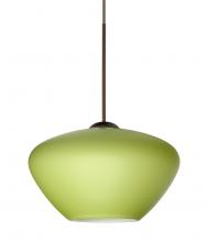 Besa Lighting 1XC-541035-BR-L - Besa Pendant Peri Bronze Chartreuese 1x50W MAX GY6.35 Base, 15Ft. Cord