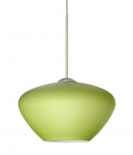 Besa Lighting 1XC-541035-LED-SN-L - Besa Pendant Peri Satin Nickel Chartreuse 1x5W LED, 15Ft. Cord