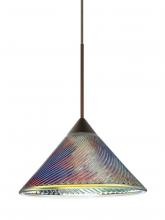 Besa Lighting 1XC-550493-BR-L - Besa Pendant Swirl Bronze Dicro Swirl 1x50W MAX GY6.35 Base, 15Ft. Cord