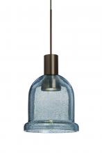 Besa Lighting 1XC-KIBABL-LED-BR-L - Besa, Kiba Cord Pendant, Blue Bubble, Bronze Finish, 1x3W LED, 15Ft. Cord