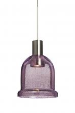 Besa Lighting 1XC-KIBAPL-LED-SN - Besa, Kiba Cord Pendant, Plum Bubble, Satin Nickel Finish, 1x3W LED