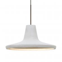 Besa Lighting 1XC-MODUSWH-LED-BR-L - Besa Modus Cord Pendant, White, Bronze Finish, 1x9W LED, 15Ft. Cord
